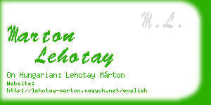 marton lehotay business card