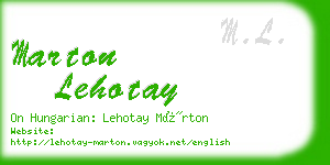 marton lehotay business card